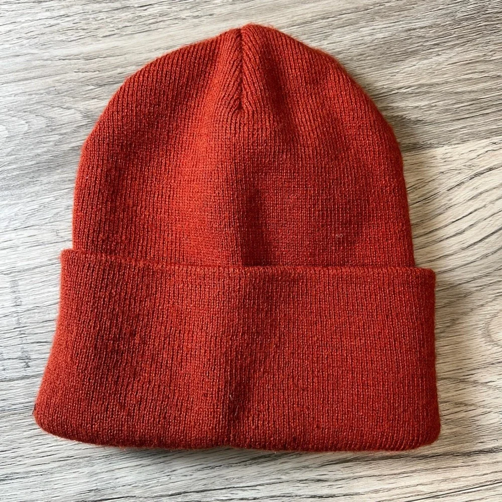 Carhartt Beanie Mens OSFA Orange A18 Acrylic Knit Watch Hat Logo Patch Workwear